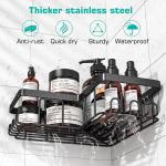 Rustproof Stainless Steel No Drilling Wall Mounted 3-Pack Adhesive Shower