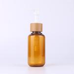 Glass Roller Plastic Lotion Bottles With Bamboo Cover