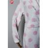 Buy cheap Printed Flannel Night Suit Thermal Pink Dot Women Bathrobe 100% Polyester ECO Friendly from wholesalers