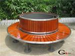 Circular Curved Wood Round Tree Benches With Sandblasting Zinc Spraying Finish