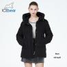 Buy cheap Moderate Length Winter Coat White Cotton Jacket With Double Zipper And Attached Hood from wholesalers