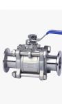 Sanitary Stainless Steel 304 Three-Piece Quick Clamp Ball Valve for Manual
