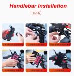 180g PDA Motorcycle Iphone Holder , 360degree Double Usb Motorbike Mobile Phone