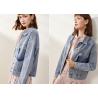 Buy cheap Womens Washed Ladies Denim Jacket Classic Stretch Trucker Jacket Loose Fit from wholesalers