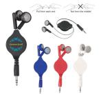 Freeuni Promotional Portable 3.5MM Stereo push button Retractable ear buds