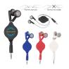 Buy cheap Freeuni Promotional Portable 3.5MM Stereo push button Retractable ear buds earphone logo from wholesalers