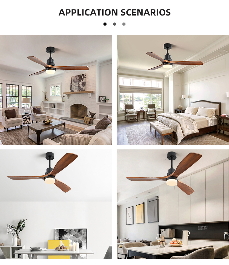 220VDC 65W 3 Wooden Blades Modern Living Room Air Cooling Fan With Light Feel Free To Contact