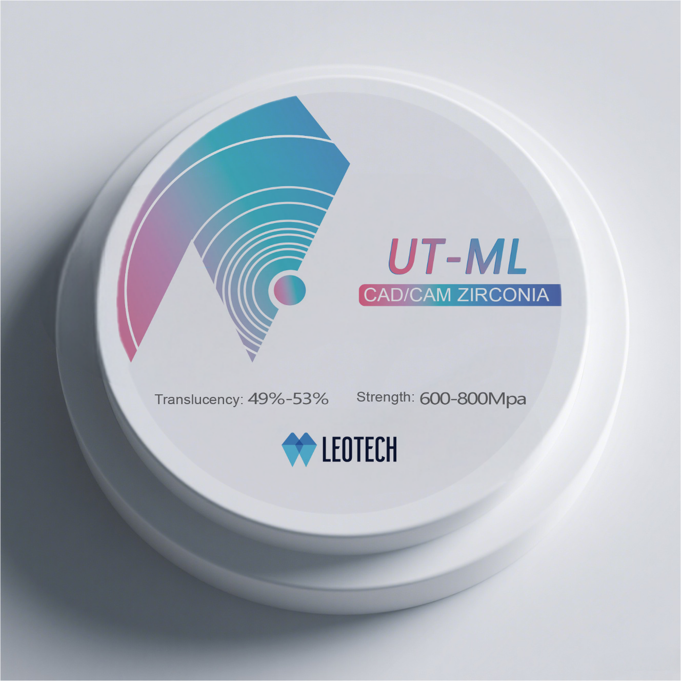 UT-ML Dental Disc 1500℃ Fast Sintering 49-53% Translucency ≤3-Unit Crown / Bridge 0 Cytotoxicity