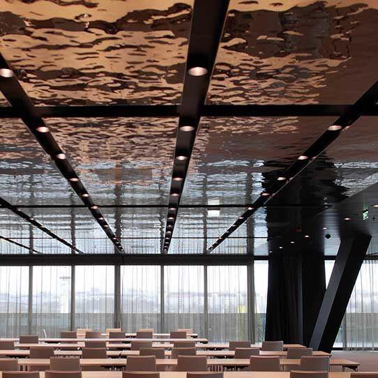 Ripple Stainless Steel Panels Gold Mirror Finish For Facade Wall Cladding