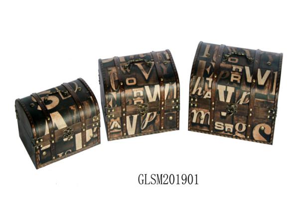Buy cheap OBM 3 sets L32*25 Leather Storage Trunks And Chests from wholesalers
