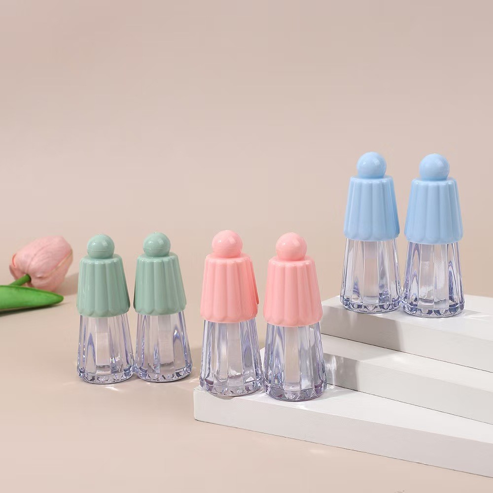 Cosmetic Type Lip Gloss 4.5ml Plastic Tube With Umbrella Shape Cover In Various Colors