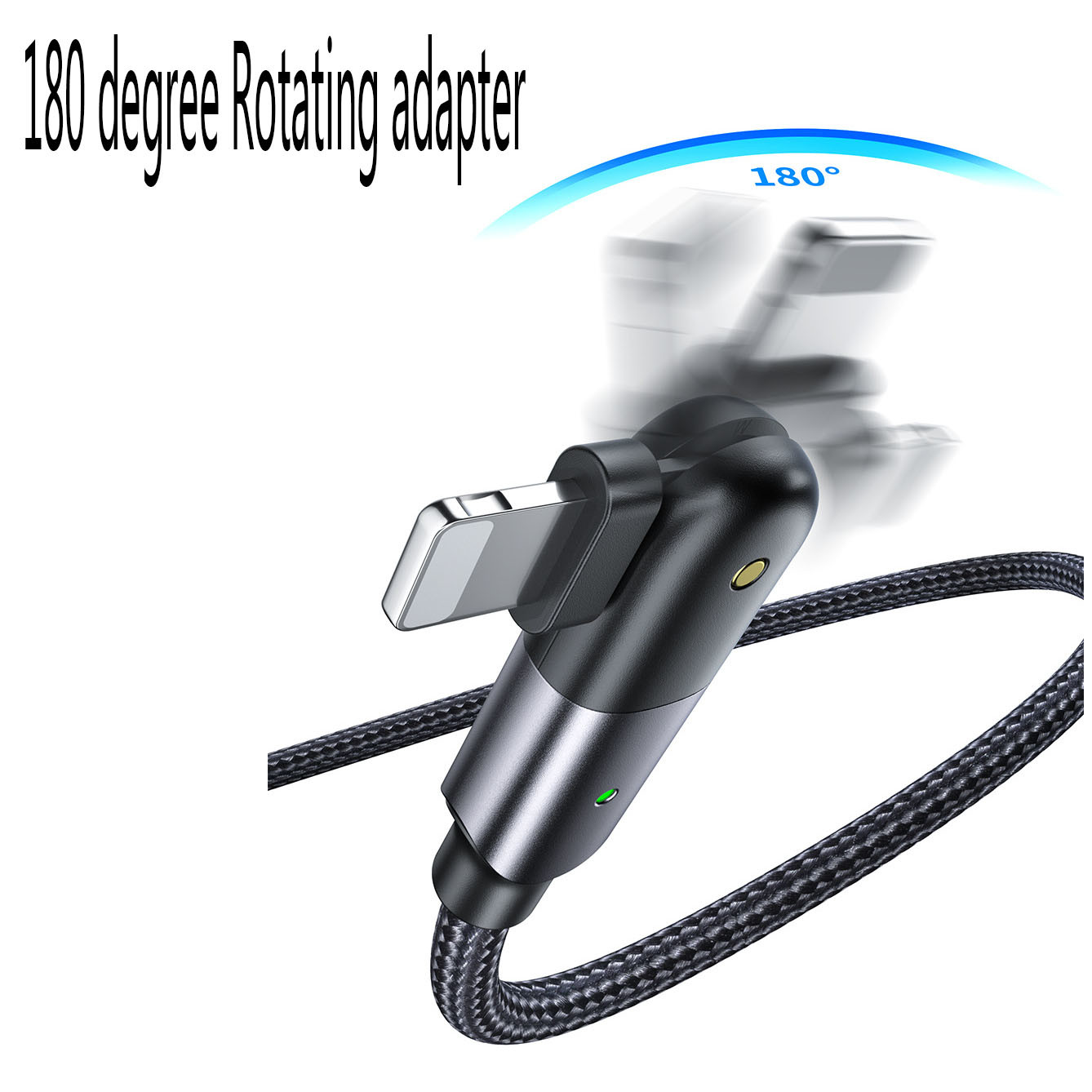 480mbps Mobile Phone Cables 2.4A 1.2m Power Charging Data Transfer 180 Degree Rotating