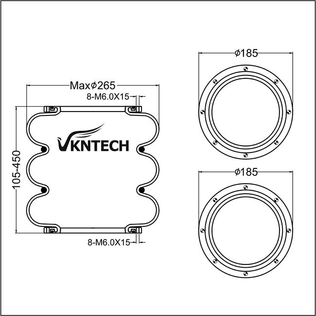 OEM 3B0254 Air Spring Bellow Firestone W01-358-7859 IATF16949