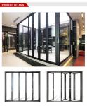 Exterior Aluminum Glass Folding Door Soundproof Air Tight Glass Patio Folding