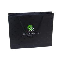 Buy cheap CMYK / Black Paper Gift Bags With Handles Flat Custom Printed Shopping Bags product
