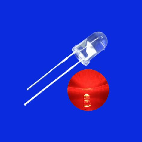 Buy cheap Through Hole LED 5mm 630nm Red Color Clear Lens Round With Flange For Illumination from wholesalers