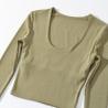 Buy cheap OEM maufactory U Collar Long Sleeved T Shirt Female 22 Autumn Polyester Hot Girl from wholesalers