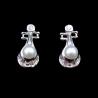 Buy cheap Cross Shape Silver Pearl Earrings Stub Full Pearl Jewelry 925 Silver from wholesalers