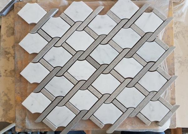 Buy cheap White marble hexagon mosic tile 10mm Thickness For Bathroom / Kitchen from wholesalers