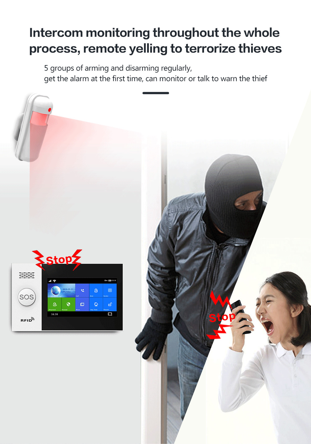 Full Touch Screen Wi-Fi+GSM/4G Home Burglar Alarm System Kit With A Variety Of Smart Accessories