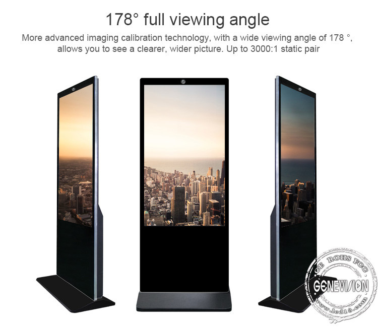 450nits 49 Inch Face Recognition Floor Stand Digital Signage