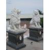 Buy cheap One Pair White Villa ISO Small Marble Lion Statue Stone Carving Sculpture from wholesalers