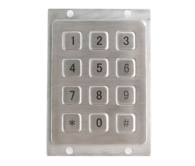 Factory supply IP68 aluminum metal piezo keypad with 16 flat keys