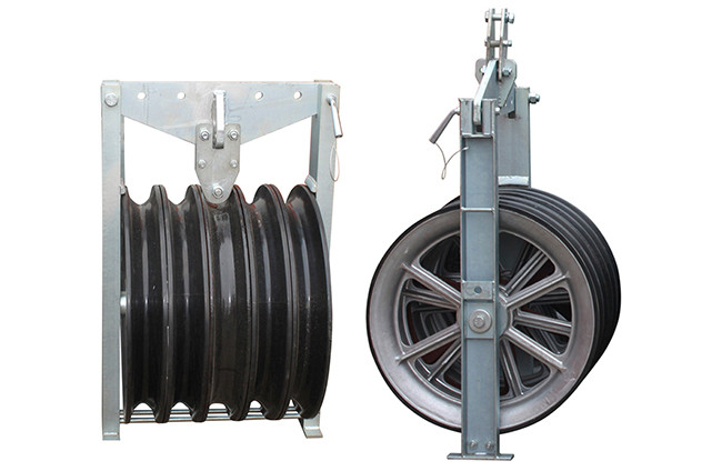 Five Aluminum Conductor Pulley 40kN Stringing Pulley 400mm2 Conductor Size