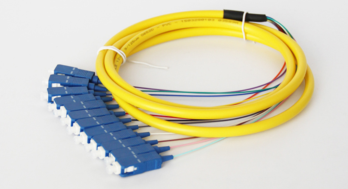 SC/UPC 12 fibers fanout fiber optic pigtail single mode mono mode optical pigtail 2.5m