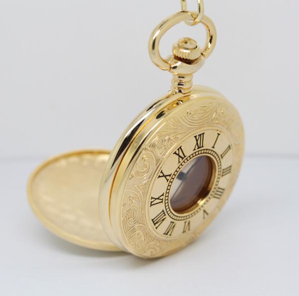 Buy cheap 47.0MM Round brass Gold Pocket Watches , fashion hollow out watches from wholesalers