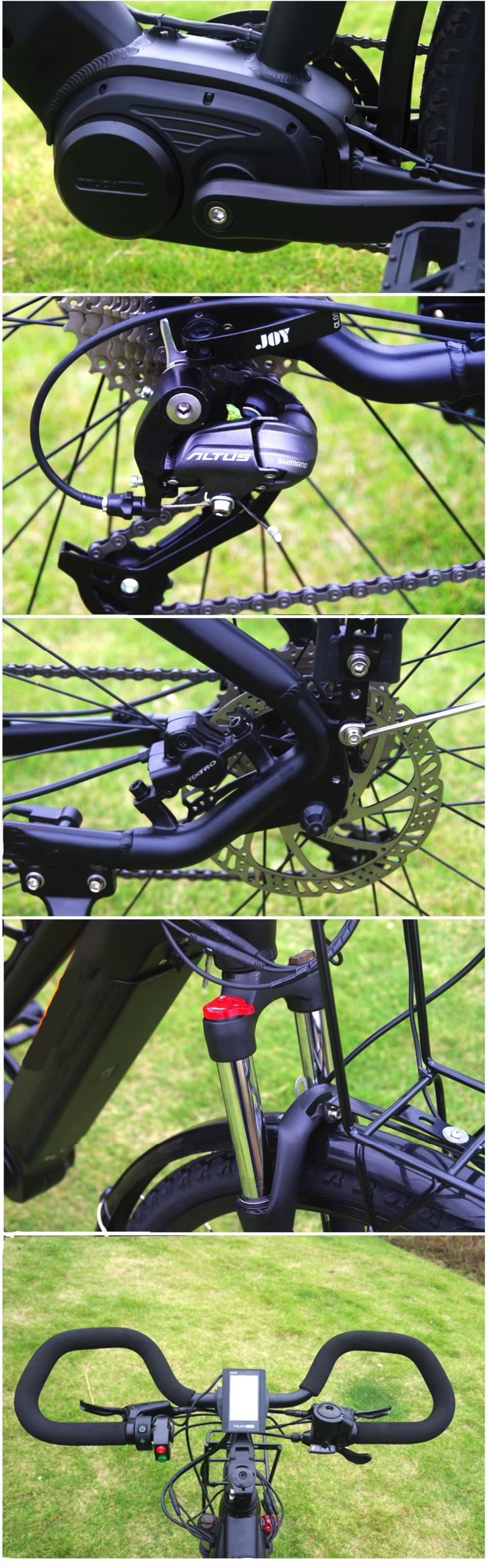 26 Inch Mid Drive Electric Bike 250W Hydraulic Disc Brake Bicycle For Adult