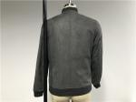 Slim Fit Mock Suede Mens Baseball Jacket With Metal Zip Rib Collar TW66041