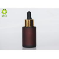 Buy cheap Cylindrical 30ml Essential Oil Containers Frosted Amber Color Coated Glass Made product
