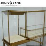 Custom Made Metal Glass Elegant Modern Jewelry Showcase No Installation And Can