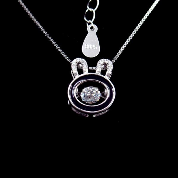 Buy cheap Cute New Jewellery Design 925 Silver White Gold Rabbit Shape Party Necklace from wholesalers