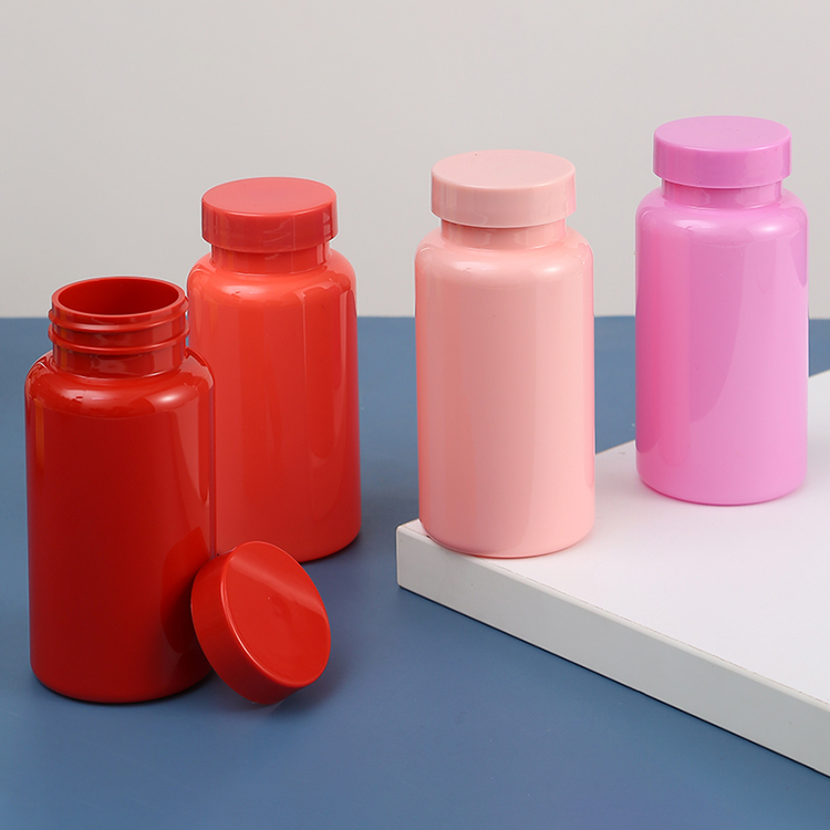Custom Green PET 150cc 750cc Plastic Jar Medicine Bottle Pill Vitamin Plastic Bottle With CRC Screw Cap Capsule Bottle