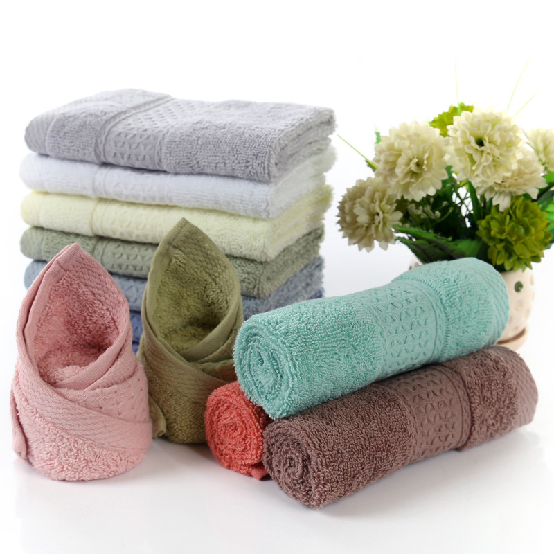 White Plain Forged Cotton Washcloth Bath Towel Absorbent 3-Piece Gift Box with Return Gift Cover