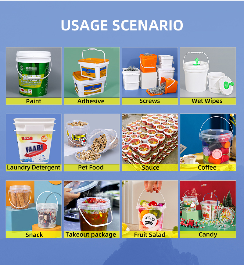 1L 20L Plastic Bucket With Handle And Lids Transparent and Multi-functional for Paint