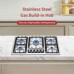 Electric Built In Gas Hob 5 Burner Stainless Steel Gas Hob
