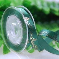 Buy cheap Elegant Christmas Printing Ribbon 9 MM by Foil Gold Print for Holiday Decoration product