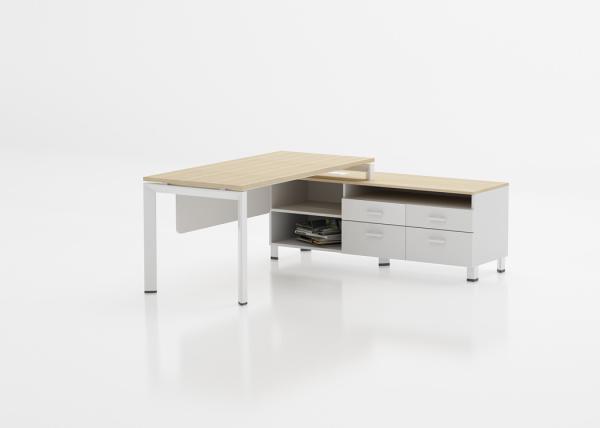 Buy cheap Wooden Manager Office Table / L Shaped Executive Office Desk Furniture from wholesalers
