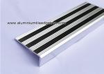 Replaceable Aluminum Non Slip Stair Treads Anodized Shiny Silver