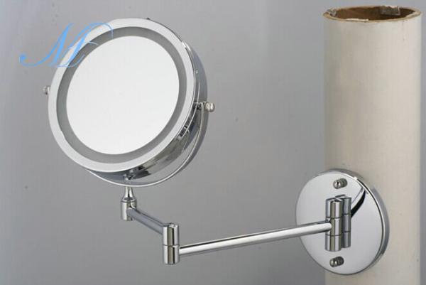 Buy cheap LED makeup mirror light double sided battery charge 1X/5X magnifying wall mounted mirror from wholesalers