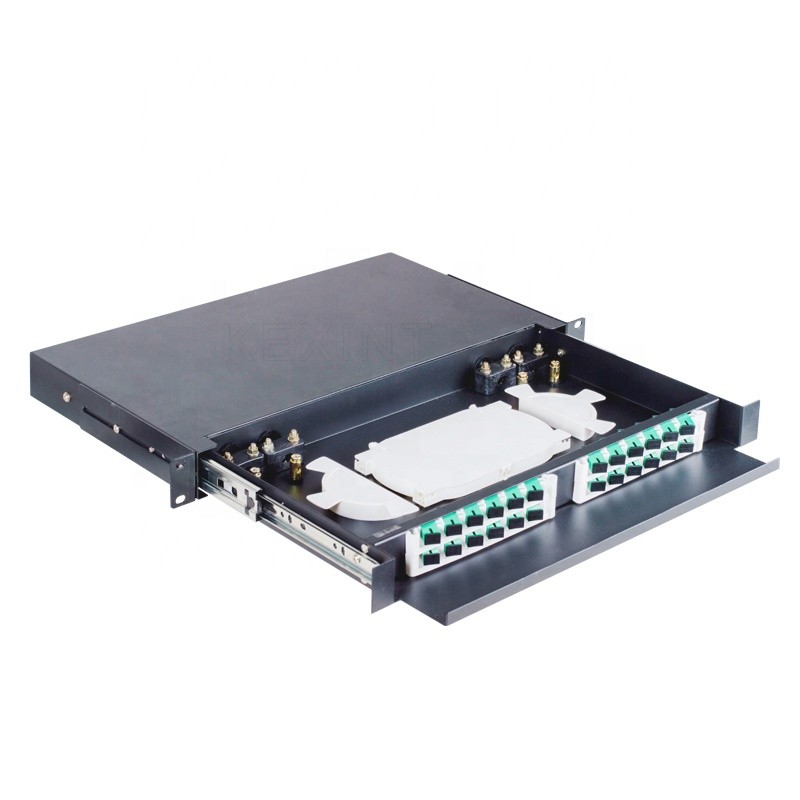 OEM 19 Inch Rack Mount Chassis 1U Angled SC LC Fiber Optic Patch Panel