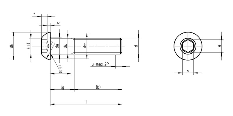 ISO 7380 Hexagon Socket Button Head Screws Steel Class 10.9 Black