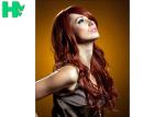 Brown Color Slightly Curled Long Synthetic Wigs Centre Parting For Women
