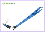 Metal USB 3.0 Lanyard USB Flash Drives with Wooden , Keychain Flash Drive