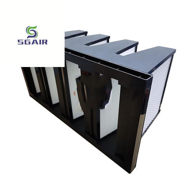 Buy cheap High Capacity V Bank H13 500Pa High Efficiency Air Filter black from wholesalers