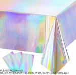 Laser Rainbow Theme Party Tablecloth Aluminum Film Birthday Wedding Party