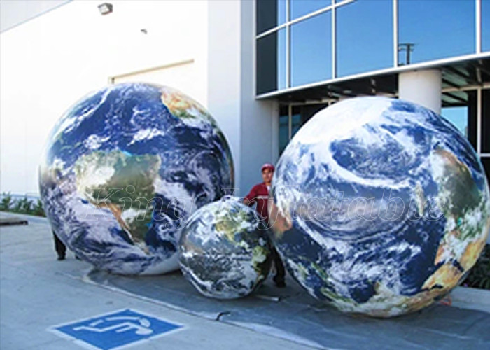 Giant Advertising Inflatables Word Globe Earth Map Ball LED Hanging Planets